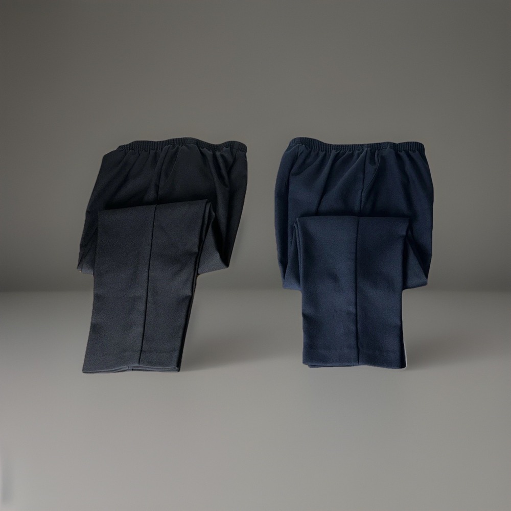 Donnkenny Womens Pull On Elastic Waist Dress Pants Lot of 2 Black Navy Size 16
